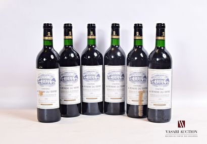 null 6 bouteilles	Château LA PEYRERE DU TERTRE	Bordeaux Supérieur	1995

	Et.: 4 excellentes,...