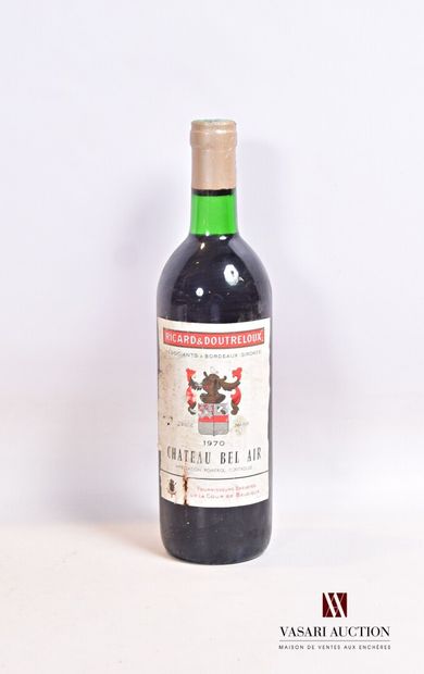 null 1 bouteille	Château BEL AIR	Pomerol mise nég.	1970

	Et. fanée, tachée et usée....
