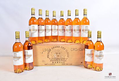 null 12 bouteilles	Château COUTET	Barsac 1er CC	1988

	Et.: 5 impeccables, 7 un peu...