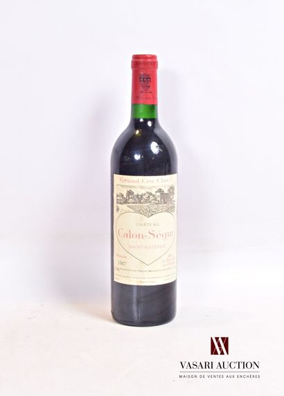 null 1 bouteille	Château CALON SÉGUR	St Estèphe GCC	1987

	Et. tachée et usée à l'angle....