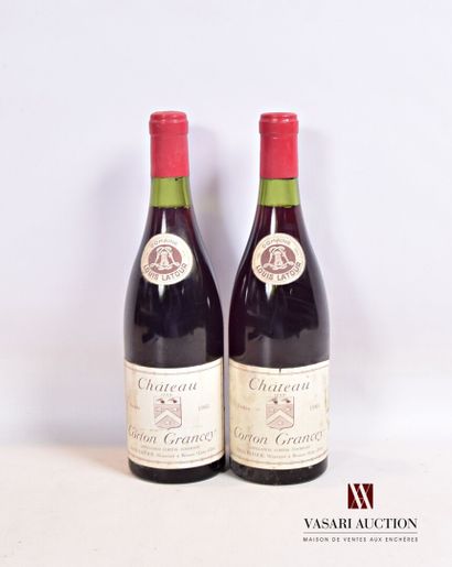 null 2 bouteilles	Château CORTON GRANCEY mise Dom; L. Latour nég.		1964

	Et. tachées...