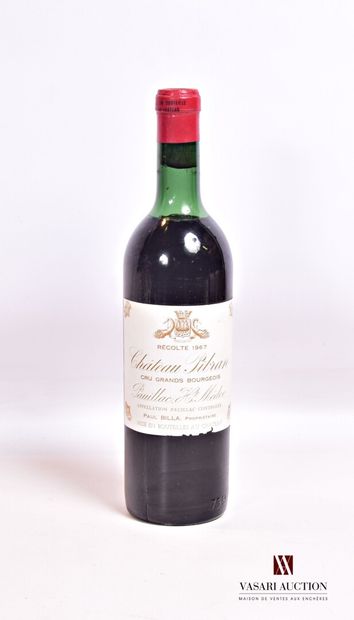 null 1 bouteille	Château PIBRAN	Pauillac 	1967

	Et. à peine tachée (légèrement effrangée)....