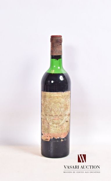 null 1 bouteille	Château PICHON LONGUEVILLE	Pauillac GCC	1975

	Et. un peu fanée,...