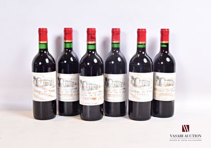 null 6 bouteilles	Château de CARLES	Fronsac	1981

	Et. tachées. N : 2 mi goulot,...