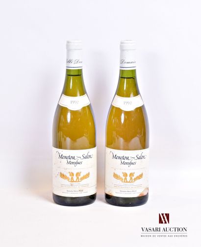 null 2 bouteilles	MÉNETOU SALON Morogues mise Dom. Henry Pellé 		1992

	Et. tachées....