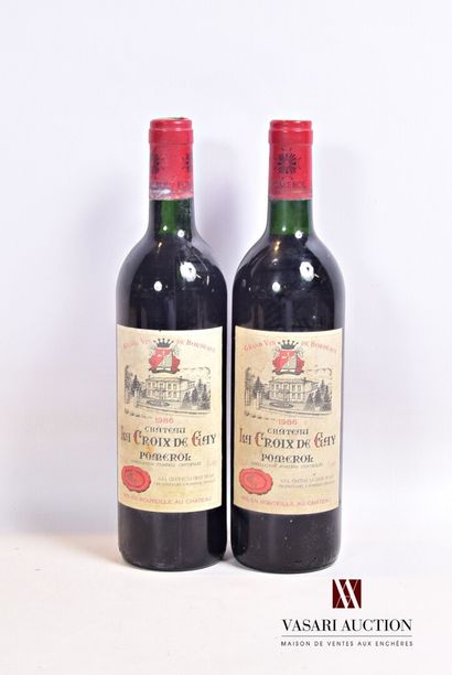 null 2 bouteilles	Château LA CROIX DE GAY	Pomerol	1986

	Et. fanées et tachées. N...