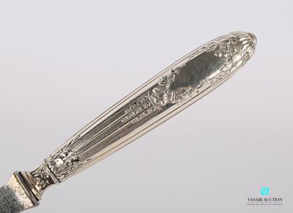 null Butter knife, the handle in filled silver with decoration branches flowered...