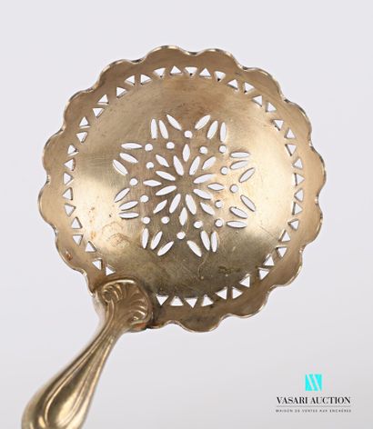 null Set comprising a sprinkling spoon and a strawberry spoon with silver handles...