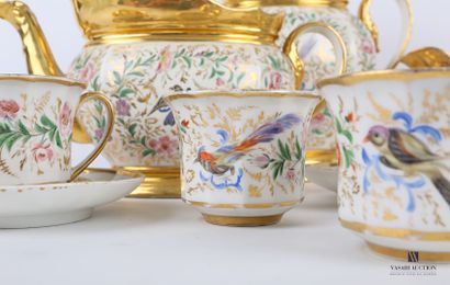 null PARIS

Part of a white and gold porcelain tea and coffee service with polychrome...
