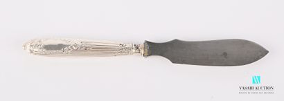 null Butter knife, the handle in filled silver with decoration branches flowered...