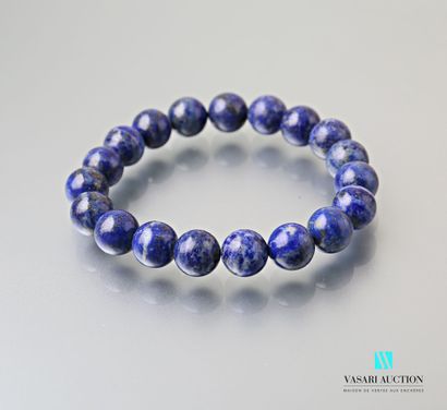 null Bracelet decorated with lapis lazuli beads on elastic