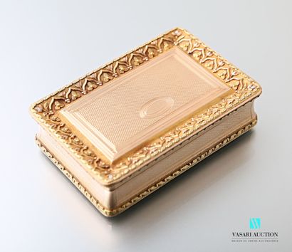 null Pink gold box 750 thousandths rectangular, the faces guilloche surrounded by...