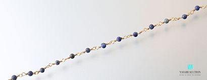 null Gold plated broken necklace with small lapis lazuli beads. Missing a part of...