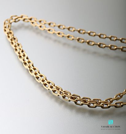 null Chain in yellow gold 750 thousandths mesh forçat filed, clasp spring and snap...