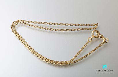 null Chain in yellow gold 750 thousandths mesh forçat filed, clasp spring and snap...