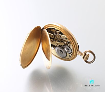 null Early 20th century yellow gold collar watch 750 thousandths, the back with enamelled...