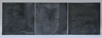  PASSANITI Francesco (né en 1952) 
Triptyque Jour 2 : mémoire gris 4 
Trois panneaux...