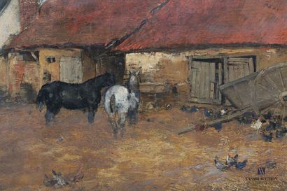 null VOLLON Antoine (1833-1900)

Vue de cour de ferme animée

Huile sur toile

Signée...