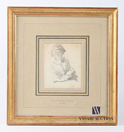 null French school end of XVIIIth century

Portrait of Mis de Senonnes reading

Ink...