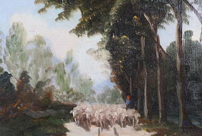 null VON WOERSEM Bart (20th century)

Herd of cows going up the avenue of trees

Oil...