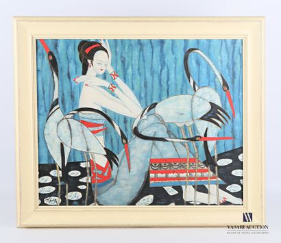 null French school of the 20th century

Woman with waders

Oil on canvas

Signed...