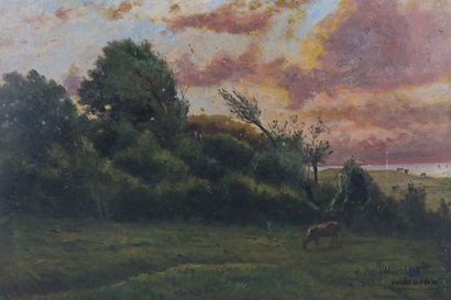 null LEFEBVRE Valère (1812-1902)

Cows in the meadow by the sea

Oil on panel

Signed...