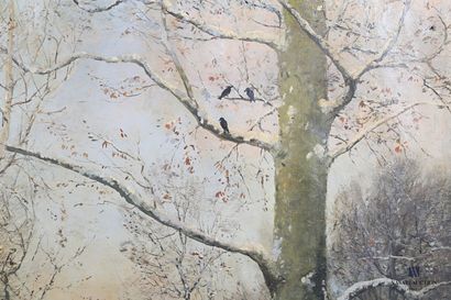 null SCHWEITZER Adolf Gustav (1847-1914)

Snowy Forest

Oil on canvas

Signed lower...