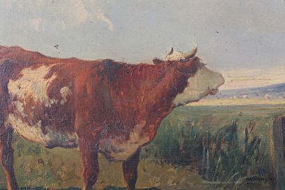 null BRASSEUR (19th - 20th century)

Cow mooing in front of the fence

Oil on canvas

Signed...