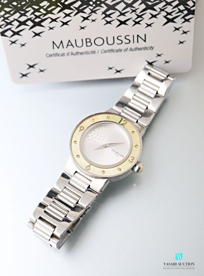 null Mauboussin, steel lady's wristwatch model "Amour le jour se lève", round case,...