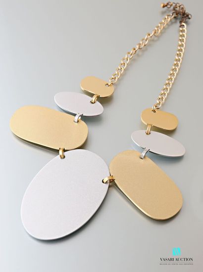 null Gold and silver plated metal necklace with pebbles 

Length : 48 cm