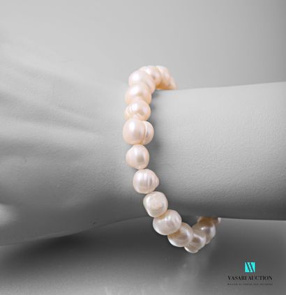 null Bracelet with white pearls on elastic