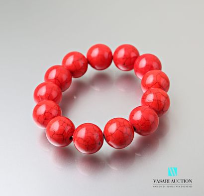 null Sea bamboo beads bracelet on elastic cord