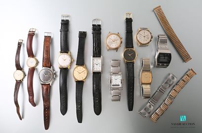 null Lot de douze montres de diverses marques et trois bracelets

(usures d'usage,...