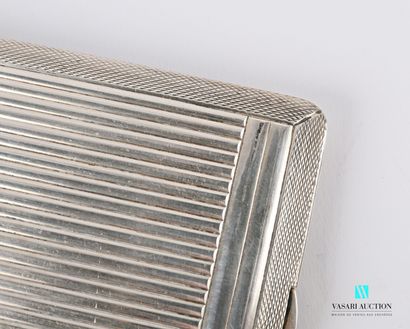 null Lancel silver cigarette case, the plates decorated with horizontal and vertical...