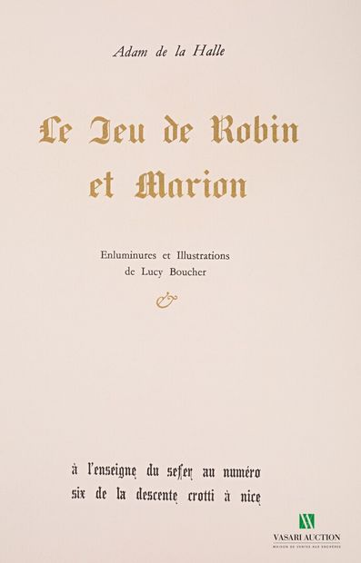 null DE LA HALLE Adam - Le jeu de Robin et Marion - Enluminures et Illustrations...