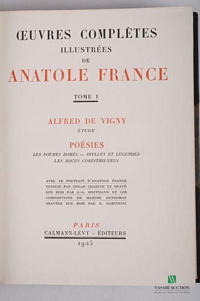 null [ANATOLE FRANCE]

Oeuvres Complétes - Paris, CALMANN LEVY, 1925-35 - Tome I...