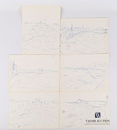 null REJAS Pablo (XXème siècle)

Lot de six études de paysages portuaires au stylo...