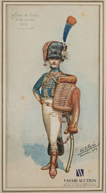 null GIFFARD Ed.

Officier de Guides Garde Impérial 1806

Aquarelle sur papier

Signée...