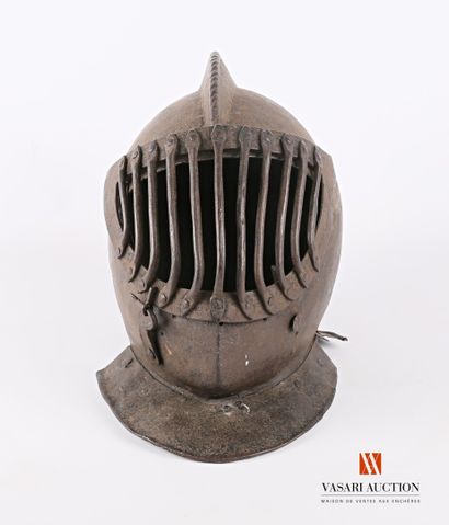 null Helmet type celata di ferro, helmet formed of two main parts on pivot, with...