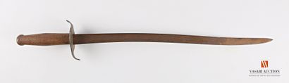 null Sabre de bord, lame yatagan de 57,5 cm, issue d'une baïonnette 1866, marquée...