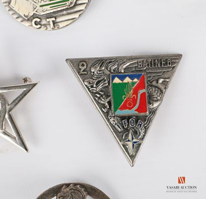 null Set of Foreign Legion unit badges: three beret badges, 1st R.E.C., REC C.E.A.,...
