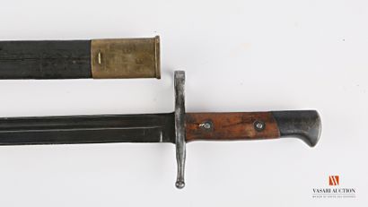 null Bayonet Carcano 1891, bronzed straight blade 29.7 cm, cruise stamped ROCCA 1942,...
