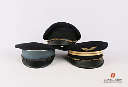 null Air force lieutenant's cap, one air force cap (without insignia) and one CRS...
