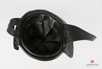 null German aircraft pilot helmet, Lederhelm type, black leather, BE-TBE

Reproduction...