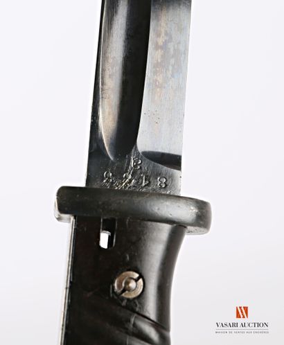 null Baïonnette MAUSER modèle 84/98, lame droite bronzée de 24,9 cm, datée 39 au...