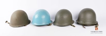 null Armée française : casques lourds modèle 51, Armée de terre peinture kaki (3...