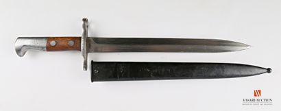 null Baïonnette Schmidt-Rubin modèle 1918, lame droite de 30 cm, signée au talon...