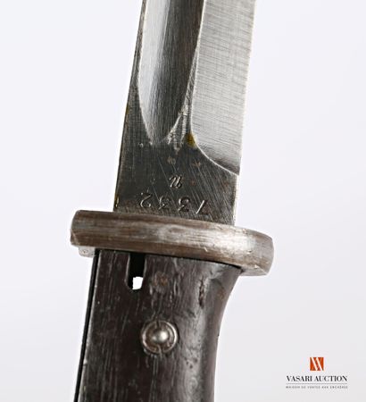 null Bayonet MAUSER model 84/98 3rd type, straight blade of 25,1 cm, stamped and...
