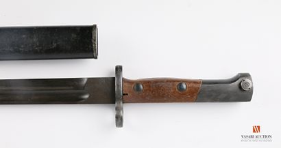 null Belgian bayonet model 24-30, 385 mm straight bronzed blade, wooden plates, bronzed...