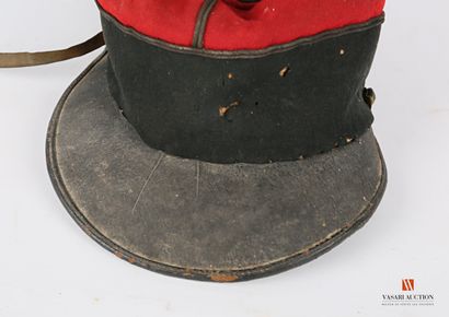 null NCO kepi model 1884, black headband and red cap with gold piping, gold braid...